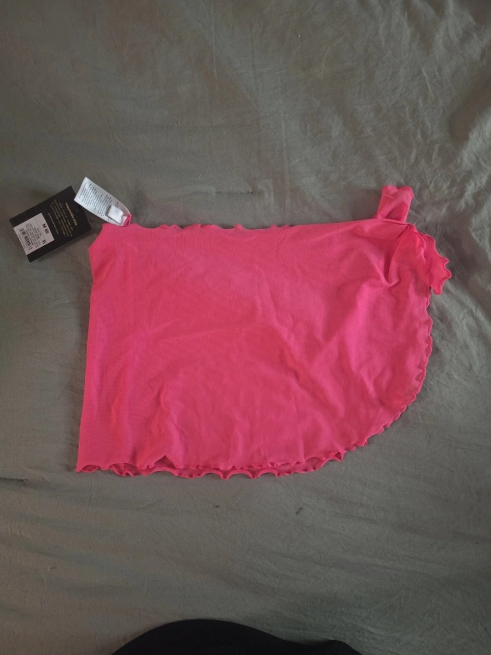 art class Bright Pink One-Shoulder Ruffle Swim Coverup